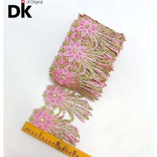 New Style!! 5 Yards African Lace Fabric 2021 High Quality 100% Cotton Sewing Ribbon For Crafts Sewing Daily Dresses Material
