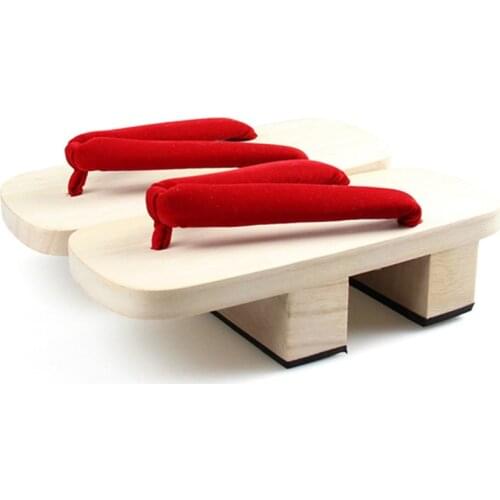 Cosplay Shoes Womens Double High Heel Wood Sandals Summer Casual Slippers Flip Flops Natural Wood Color Classic Japan Geta