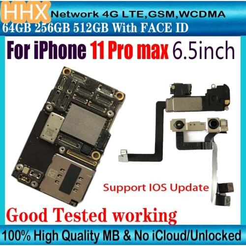 Free iCloud Unlocked For iPhone 11 PRO MAX 6.5" Motherboard For iPhone 11 PRO MAX logic board With Full chips IOS Support Update