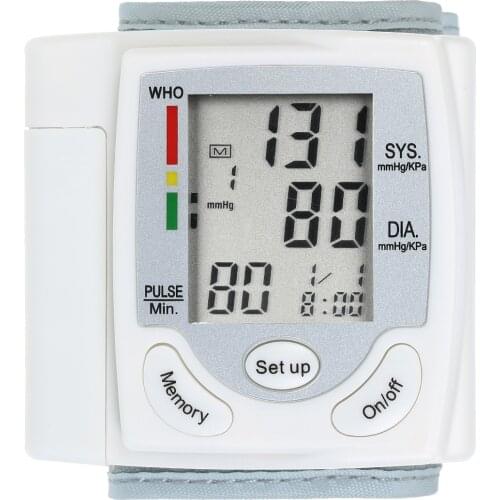 Portable LCD Display Blood Pressure Monitor Wrist Pulse Meter Automatic Digital Pulsometer Sphygmomanometer Health Personal Care
