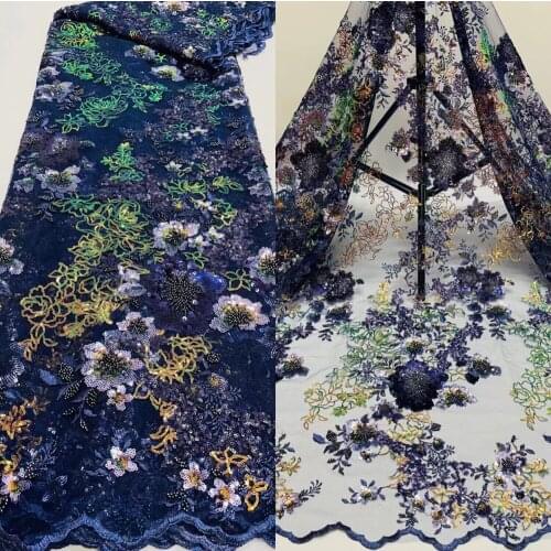 Luxury French Lace Fabric With Sequins Tulle Mesh Fabric SYJ-698889 High Quality Nigerian Lace Fabric For Wedding