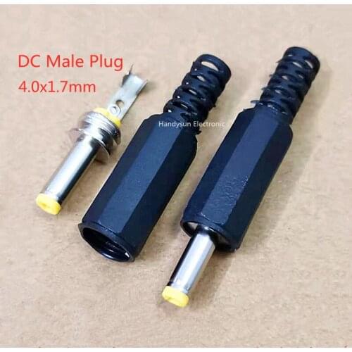 DC Power Male Plug Connector 4.0x1.7mm Welding Wire Male Yellow HeadPortable DVD / EVD Special Charging Wire With Tuning Fork