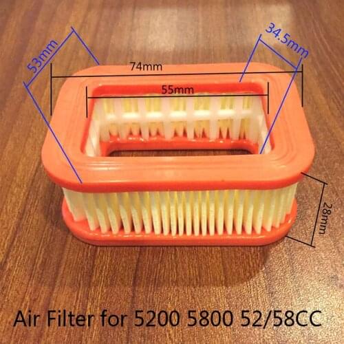 Gasoline Chainsaw Paper Air Filter Replacement For 5200 5800 52/58CC Chainsaws Garden Power Equipment Chainsaw Accessories