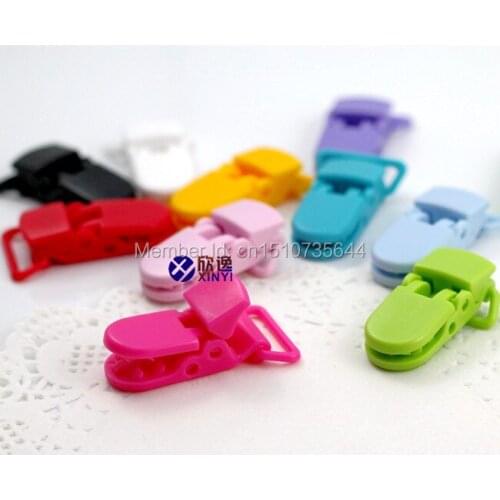 Mixed 11 Colors For Options 55pcs KAM Plastic Clip Plastic Pacifier Clip Soother Clip For Baby 20mm