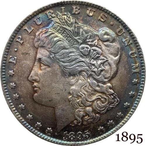 United States Of America 1895 Morgan One Dollar US Coin Liberty Cupronickel Silver Plated In God We Trust Copy Coin