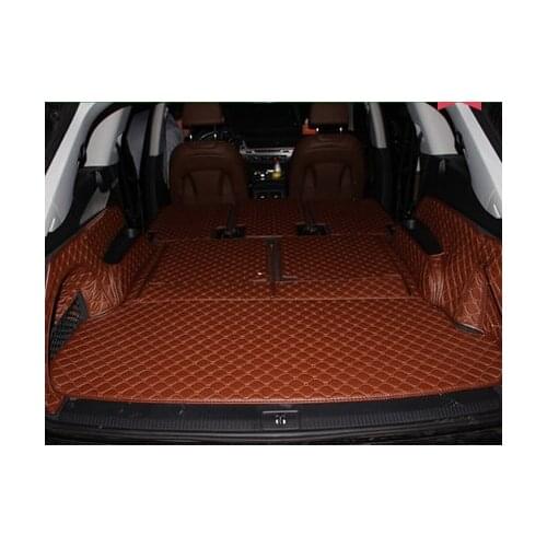 Dedicated Full Surrouned Car Trunk Mats for Q7 7seats 2016 Waterproof Durable Boot Carpets