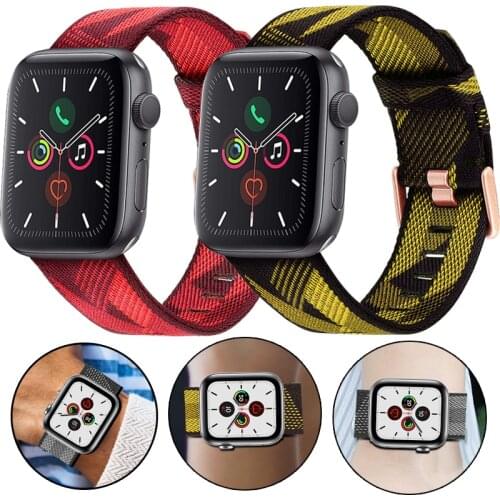 Sport Band For Apple watch Series 6/5/4 40MM 44MM Nylon Loop Soft Breathable Wrist Strap for iwatch series 6 5 4 3 2 1 38MM 42MM