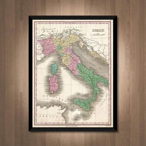 Old Map Of Italy 1827 Finley Map of Vintage Travel Poster Italy Poster Italian Travel Poster Birthday Gift Idea Travel Wall Art