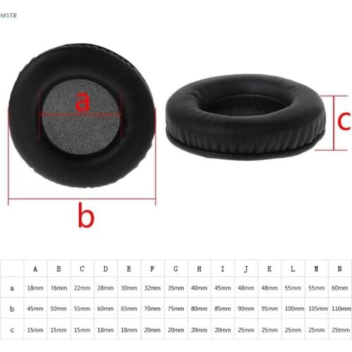 2PCS Universal Headphone Foam Ear Pads Cushion Earpad Soft PU Replacement for Sony AKG Sennheiser ATH Philips Headphones M5TB