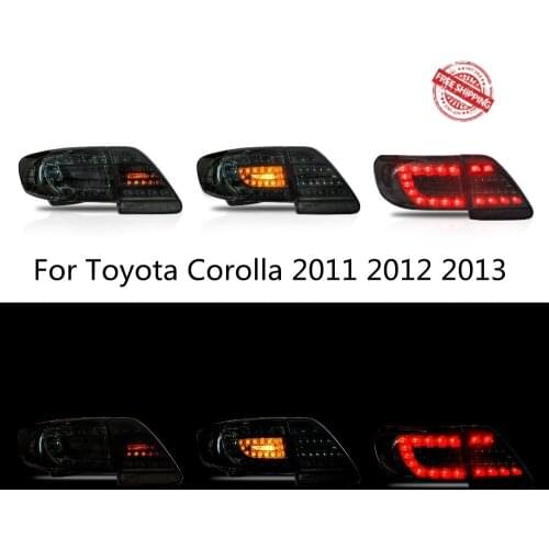 VLAND Tail Lights Assembly For Toyota Corolla 2011 2012 2013 Taillight Tail Lamp Turn Signal Reverse Lights LED DRL Light