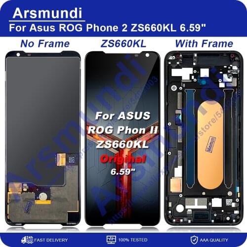 6.59" For ASUS ROG Phone II 2 ZS660KL AMOLED LCD Display Touch Screen Digitizer Assembly Replacement For Asus ZS660KL I001DA