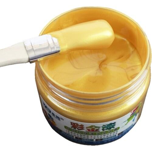 Gold Paint Wood Lacquer Metal Varnish Coating for Furniture Car Statuary Coloring Tasteless Water-based Acrylic Paint 100g
