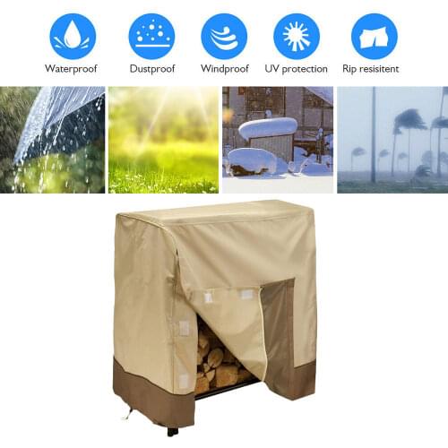 1PCS Log Rack Cover with 1PCS Carrying Bag 4-Feet Heavy Duty Waterproof Outdoor High Quality Fire Wood Protection Cover