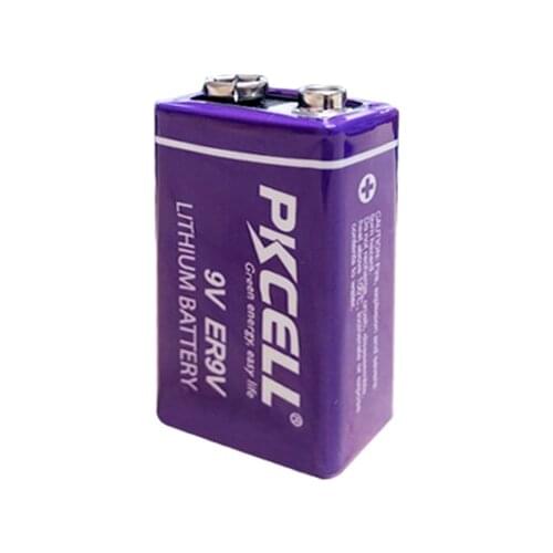 1Pcs PKCELL ER9V 1200mAh 9V Li-SOCl2 Lithium Batteries Bateria For Smoke alarm lithium-ion battery 6LR61 6F22