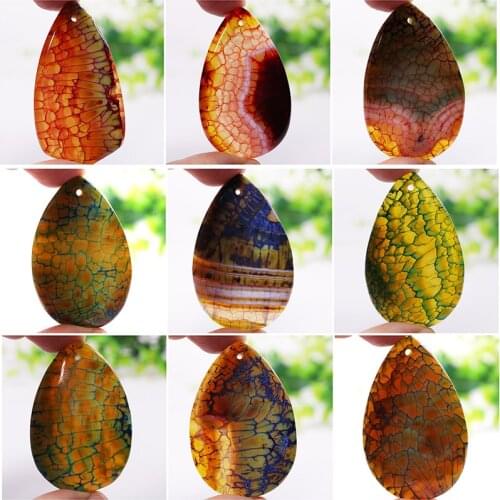 1Pcs Charms Rainbow Dragon Veins Agates Multiple Shape Pendant Stone Bead For Jewelry Making Free Shipping