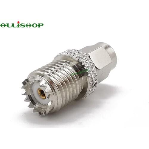 1Pcs SMA Male to Mini UHF Female Straight Connector RF Coax Adapter for Amateur Radio Citizens Band Radio Marine VHF Radio