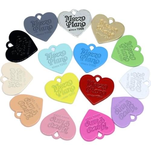 10pc/lot Colorful Heart Shape Charms Pendant End Beads for DIY Bracelet Trinkets Keychain Jewelry Findings Accessories