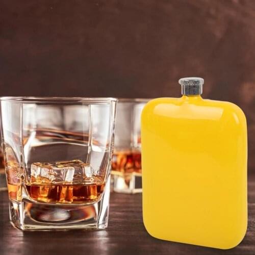 160ml Water Storage Bottle Stainless Steel Good Workmanship Solid Color Rectangle Liquor Bottle for Traveling Whiskey bottle