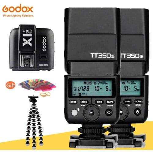 2x Godox Mini Speedlite TT350S Camera Flash TTL HSS GN36 +X1T-S Transmitter for Sony Mirrorless DSLR Camera A7 A6000 A6500