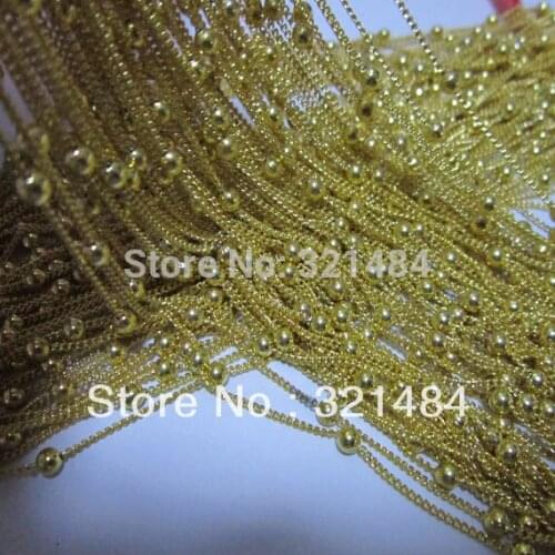 50meter Gold plated with 3mm balll bead metal chain findings DIY accessories