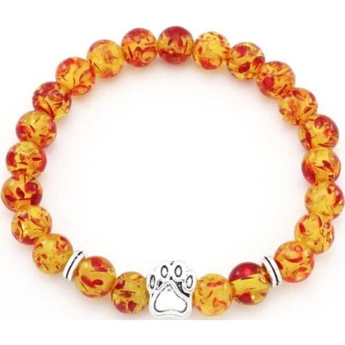 8mm 5j micro pave cz zircon cubic zirconia elastic adjusted Charm nature stone black stone volcanic lava Charm Bracelet