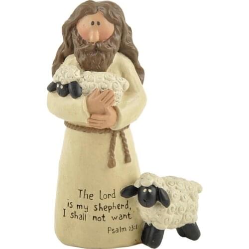 Home Decoration Accessories Communion gifts Holy Crucifix Jesus Lamb of God Good Shepherd Miniatures with Incription Catholic