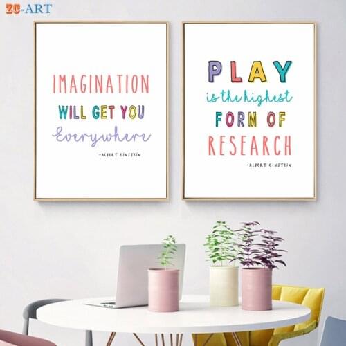 Alphabet Quotes Posters and Prints Cute Canvas Painting Nursery Decorative Wall Pictures Kids Wall Art Playroom Decor Unframed