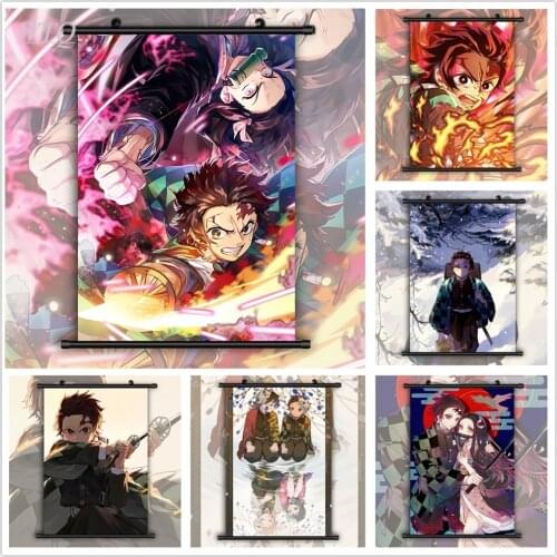 Kimetsu No Yaiba Kamado Tanjirou Nezuko Anime Posters Wall Poster Canvas Painting Wall Decor Posters Wall Art Picture Home Decor