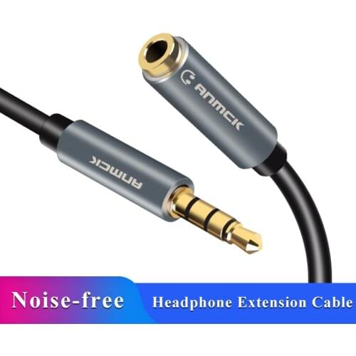 Anmck Audio Aux cable Extension 3.5 mm Male to Female Jack Cable with Mic Microphone Audio Cord Adapter for Car iPhone 11 Huawei