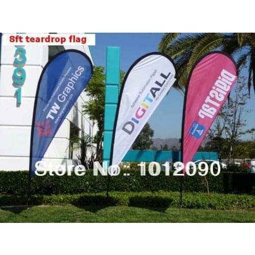 Free Shipping 8ft Tall Teardrop Flag Banner with Custom Printed Flag Outdoor Advertising Flying Flags Wind Beach Flags 90X200CM