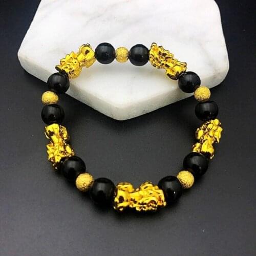 Wu Fu Pi Xiu Bracelet Shajin men style female lucky jewelry transfer for a long time does not fade poly finance lovers bracelet