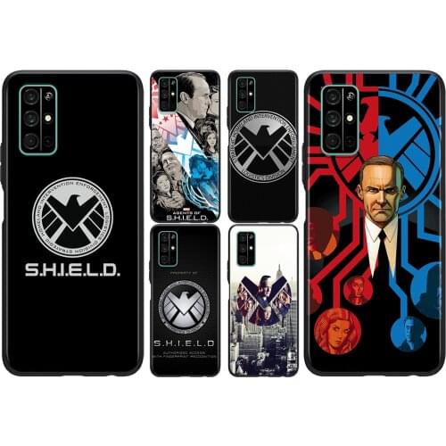 Marvel SHIELD For Huawei Honor 50 SE V30 View 20 V20 30i 30S 30 20S 20E 20i 20 Lite Pro Plus Black Phone Case