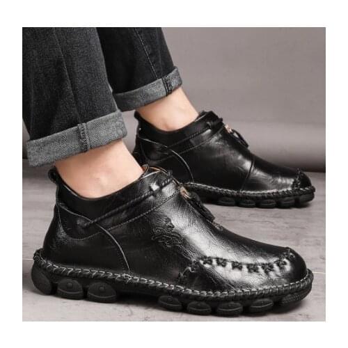 Spring autumn mens leather shoes pure color casual mens shoes mens bare boots