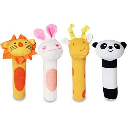 Baby Classic Toys Animal Handbells Developmental Toys Bed Bells Kids Baby Soft Toys Rattle Lovely Soft Mobiles