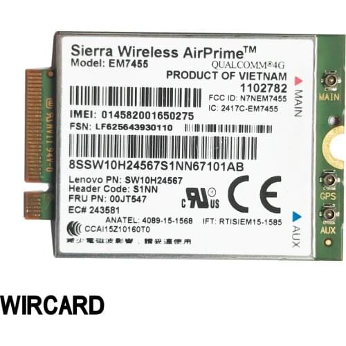 EM7455 4G LTE Module 00JT547 4G Card For thinkpad T460 T460S T560 X1 Carbon P70 P50 X260 laptop