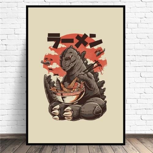 KAIJUS RAMEN Canvas Painting Wall Abstract Art Pictures Prints Home Decor Wall Poster Decoration For Living Room