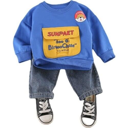 New Spring Toddler Fashion Costume Autumn Children T-shirt Pants 2Pcs/sets Boys Baby Girl Casual Clothes Kids Cartoon Tracksuits