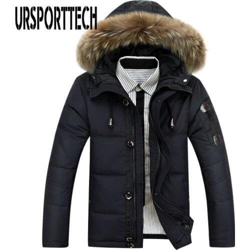 2020 New Brand Winter Jacket Men Big Size 3XL 4XL Real Fur Collar Hooded White Duck Down Jacket Thick Down Jackets Men Warm Coat