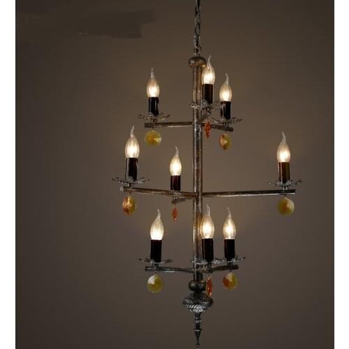 Loft industrial wind living room restaurant three floor irregular Art Pendant Light retro clothing store gym lamps LO71917