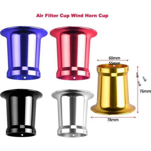 55mm Modified CNC Motorcycle Carburetor Air Filter Cup Wind Horn Cup For Pwk 32 34mm PE VM Keihin OKO KOSO Carb Joint Parts