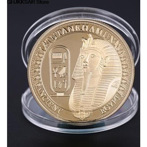 1Pc Gold Plated Coins Ancient Egypt Sphinx Coins For Collection Gift Challenge Coin 4 Cm