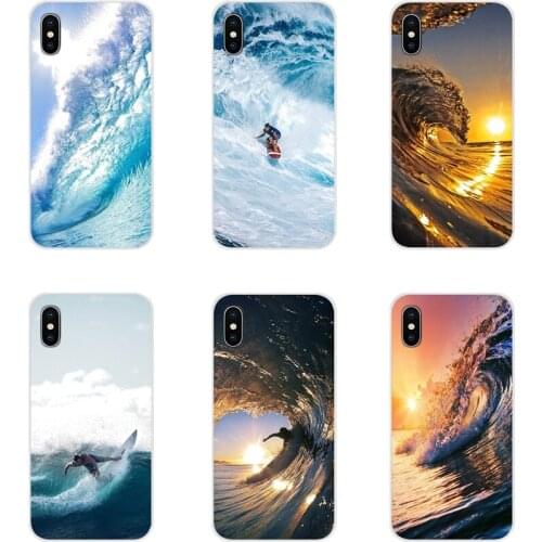 Soft Transparent Skin Case For Samsung Galaxy A3 A5 A7 A9 A8 Star A6 Plus 2018 2015 2016 2017 Sea Wave Surf Summer Surfing Ocean
