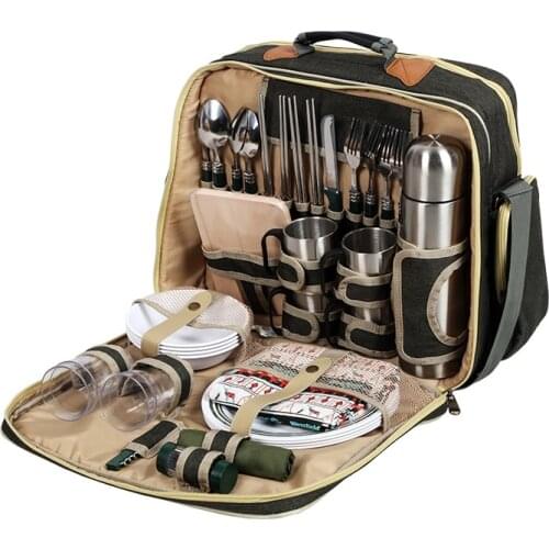 Portable Picnic Tableware Set All-in-one Tableware Set Plegable Picnic Outdoor Picknick 4 People Picnic Tableware Set