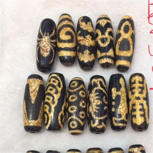 Natural agate beads Multiple Totems Dzi Old Object Collection Himalaya Gems Various Totems Loose Jewelry DIY Materials