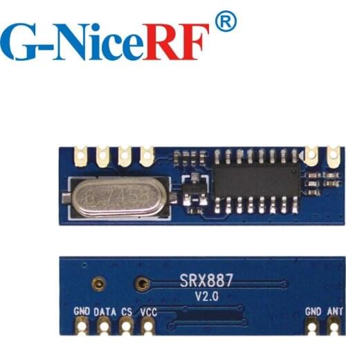 Lower Cost ! 2pcs SRX887 Small Volume Lower Power Strong Drive Super Heterodyne 433MHz Receiver Module
