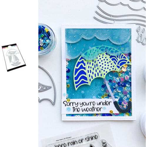 New Raining Umbrella Cutting Dies Scrapbook Dariy Decoration Stencil Embossing Template DIY Greeting Card Albums