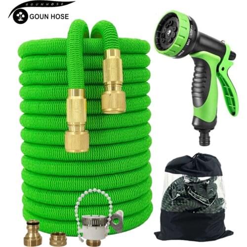 Top Quality Natural Latex Garden Hose With Spray Gun Expandable Flexible High Pressure Magic Watering Hoses Pipe Irrigation Tool