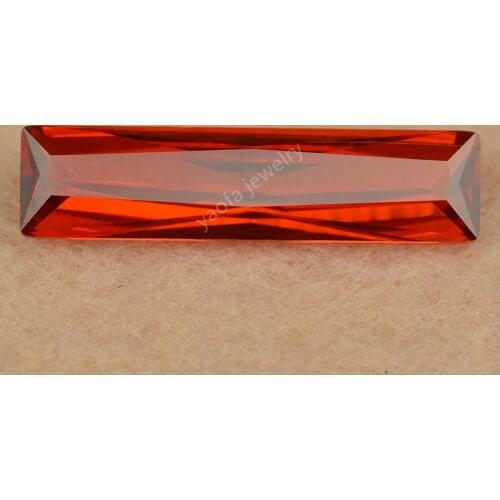 Wholesale 3x7mm~5X20mm 5A Grade Orange Color Loose CZ Stone Elongated Baguette Shape Synthetic Gems Cubic Zirconia For Jewelry