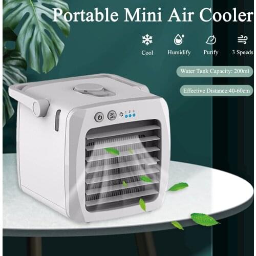 Portable summer Air Cooler Mini USB Air Conditioner 3 Speeds Adjustable Outlet Desktop Air Cooling Fan for Home Office wholesale
