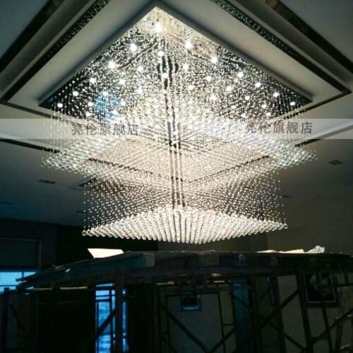 Simple modern hotel lobby crystal lamp engineering lamp creative personality staircase lighting sales department hall chandelier